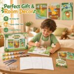 Jungle animal paint by numbers kit for kids stitching detail
