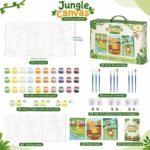 Jungle animal paint by numbers kit for kids front side back view