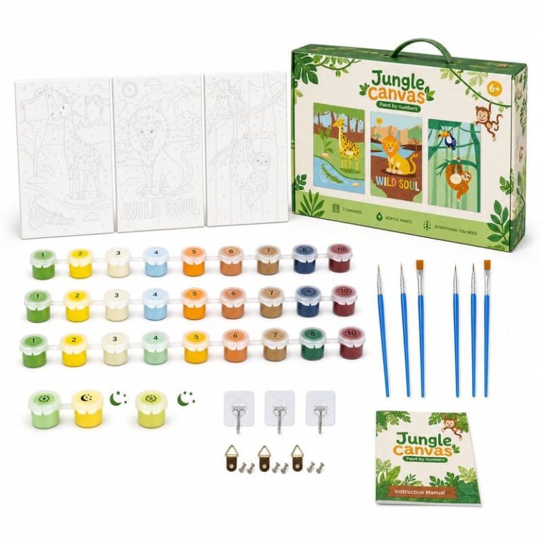 Jungle Animal Paint by Numbers Kit for Kids for Wholesale OEM/ODM Art Programs