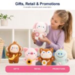 Kawaii animal plush doll set for custom retail and oem plush collections stitching detail