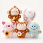 Kawaii animal plush doll set for custom retail and oem plush collections front view