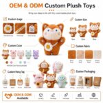 Kawaii animal plush doll set for custom retail and oem plush collections embroidered detail