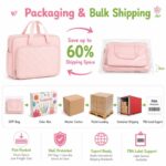 Large pink crochet kit with yarn storage bag design detail