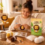 Lion amigurumi crochet kit for beginners stitching detail