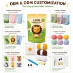 Lion amigurumi crochet kit for beginners embroidered detail