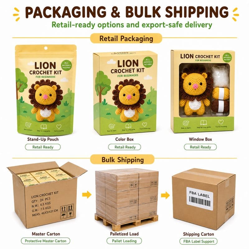 Lion amigurumi crochet kit for beginners design detail