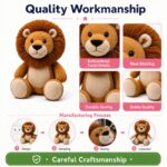 Lion plush toy embroidered detail