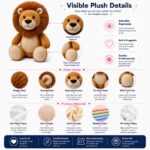 Lion plush toy size reference