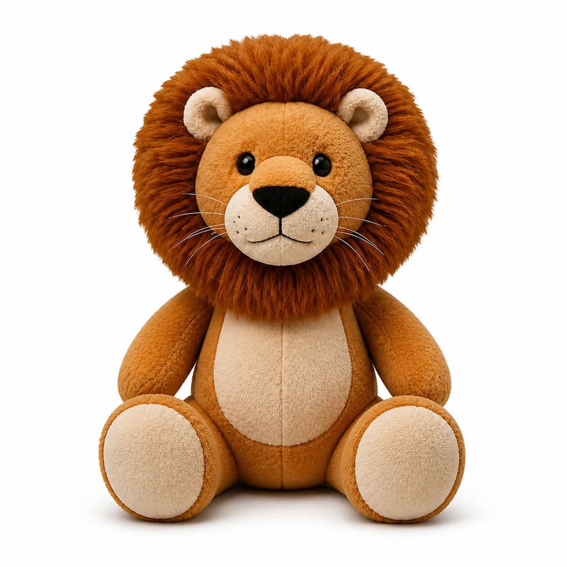 Lion plush toy front view