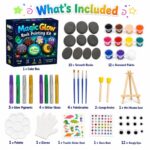 Magic glow-in-the-dark rock painting kit – wholesale oem/odm kids craft set front side back view