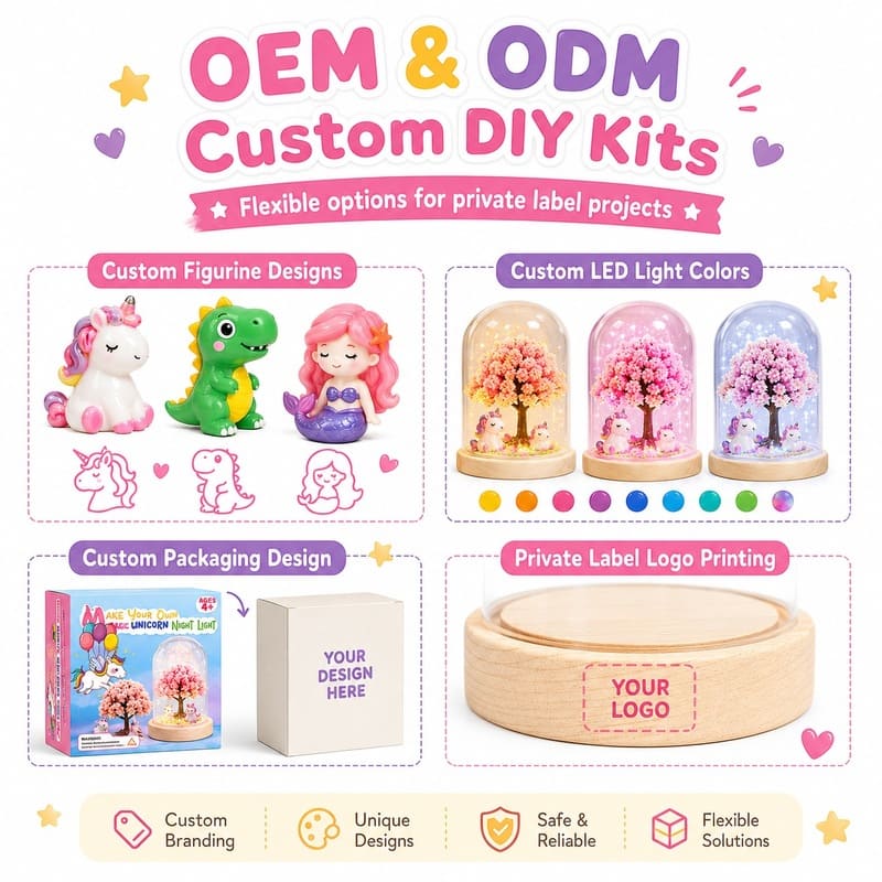 Make your own unicorn night light kit for kids – wholesale oem/odm craft gift set wing detail