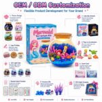 Mermaid light up terrarium kit for kids – wholesale oem/odm craft gift set design detail