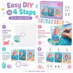 Mermaid paint by numbers kit for kids size reference