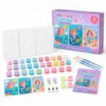 Mermaid paint by numbers kit for kids front view