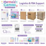 Mermaid paint by numbers kit for kids design detail