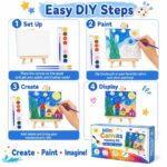 Mini canvas painting kit with easels size reference