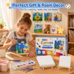 Mini canvas painting kit with easels stitching detail