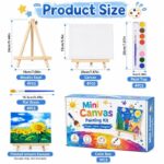 Mini canvas painting kit with easels front side back view