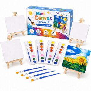 Mini Canvas Painting Kit with Easels complete set for wholesale and OEM art-kit projects