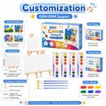 Mini canvas painting kit with easels embroidered detail