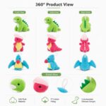 Mini dinosaur plush toy collection front side back view