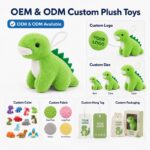 Mini dinosaur plush toy collection embroidered detail