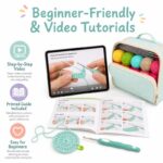 Mint crochet kit with yarn backpack size reference