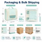 Mint crochet kit with yarn backpack design detail