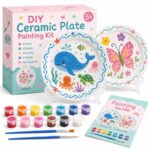 Ocean animal ceramic plate painting kit front view