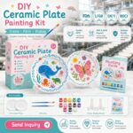 Ocean animal ceramic plate painting kit design detail