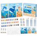 Ocean animal paint by numbers kit for kids front view