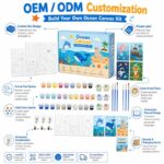 Ocean animal paint by numbers kit for kids embroidered detail