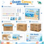 Ocean animal paint by numbers kit for kids design detail