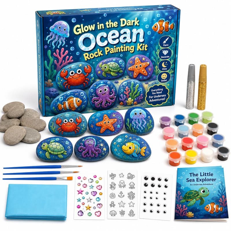 Ocean rock painting kit for kids – wholesale oem/odm kids craft set front view