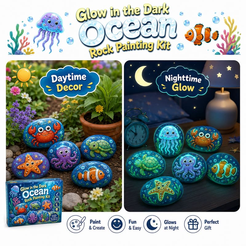 Ocean rock painting kit for kids – wholesale oem/odm kids craft set embroidered detail