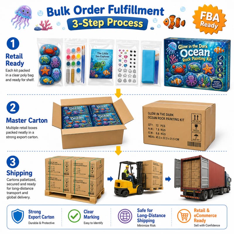Ocean rock painting kit for kids – wholesale oem/odm kids craft set design detail