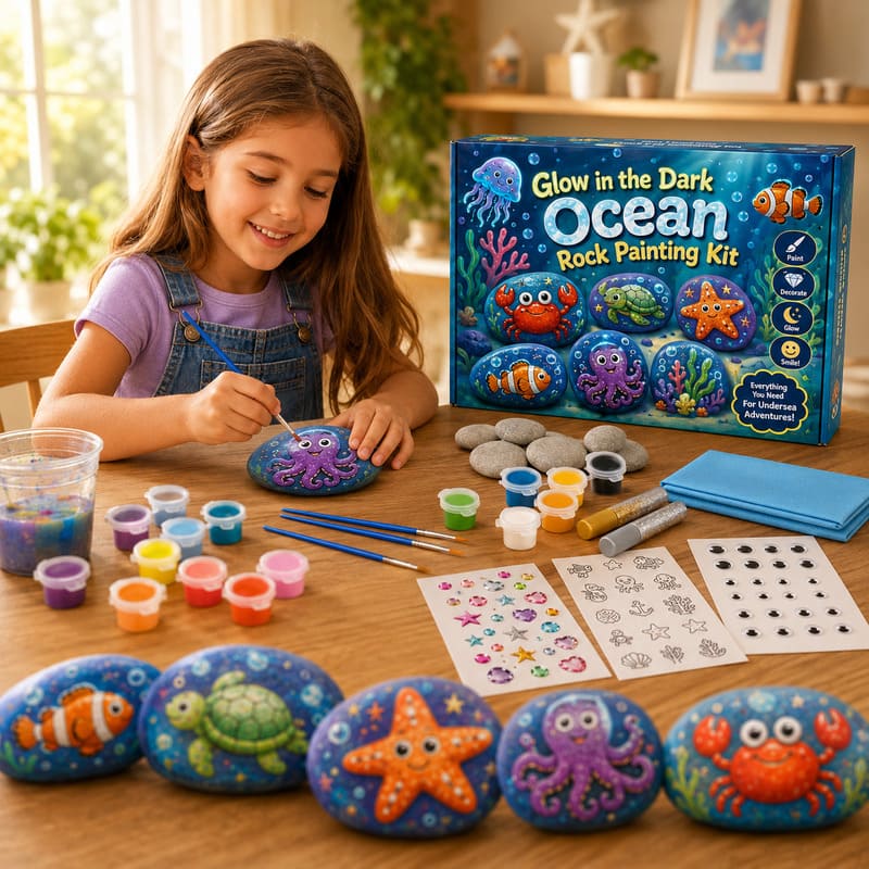 Ocean rock painting kit for kids – wholesale oem/odm kids craft set stitching detail