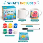 Octopus ceramic mug painting kit front side back view