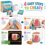 Octopus ceramic mug painting kit size reference