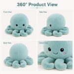Octopus plush toy front side back view