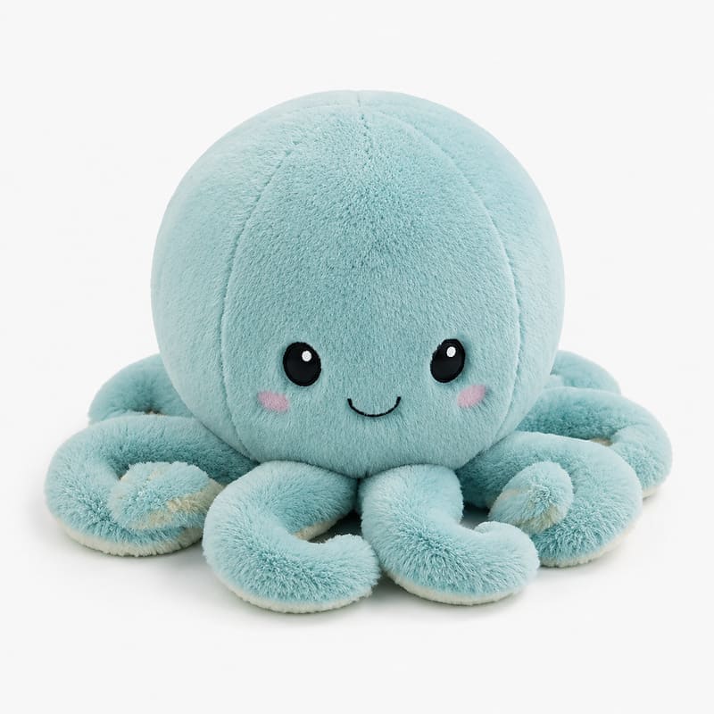 Octopus plush toy front view