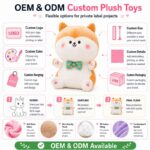 Orange cat plush toy design detail
