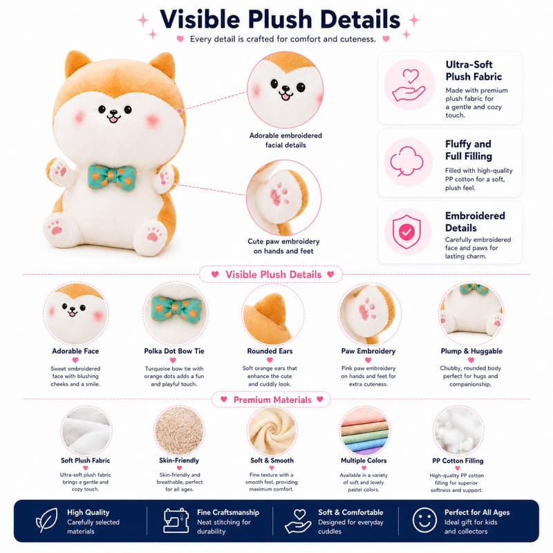 Orange cat plush toy size reference