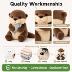 Otter plush toy embroidered detail