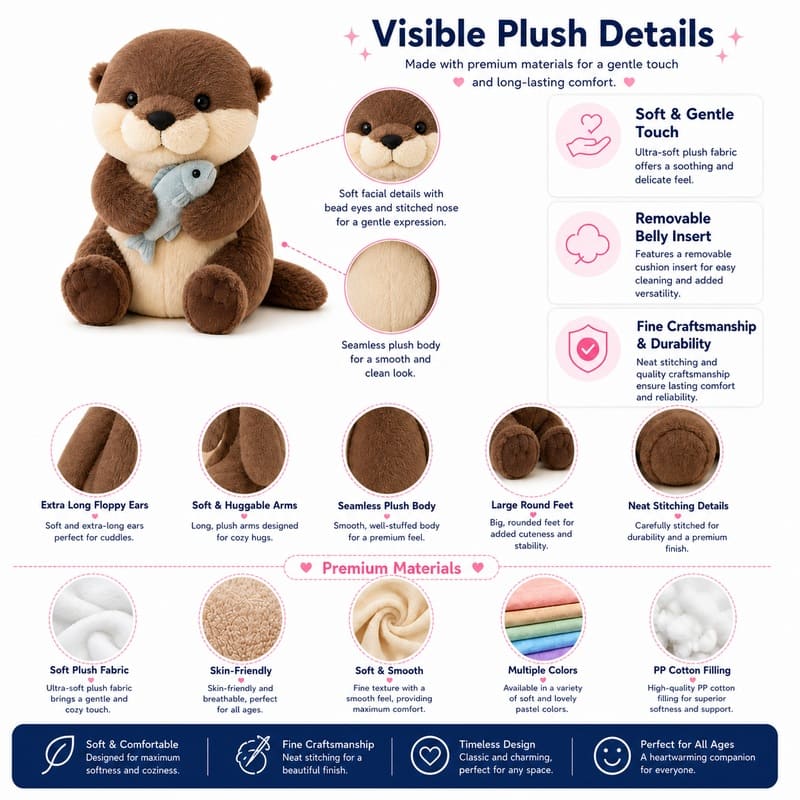 Otter plush toy size reference