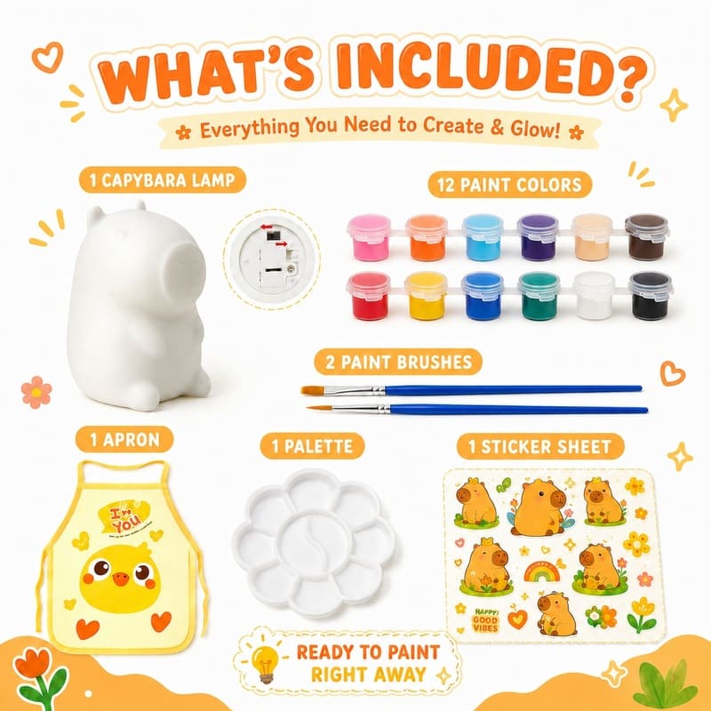 Paint your own capybara lamp kit for kids – wholesale oem/odm craft gift set size reference