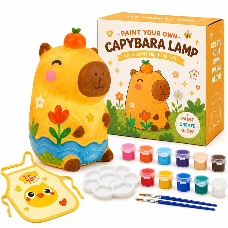 Paint your own capybara lamp kit for kids – wholesale oem/odm craft gift set front view