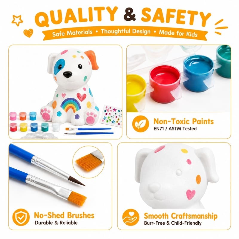 Paint your own dog lamp kit for kids – wholesale oem/odm craft gift set embroidered detail