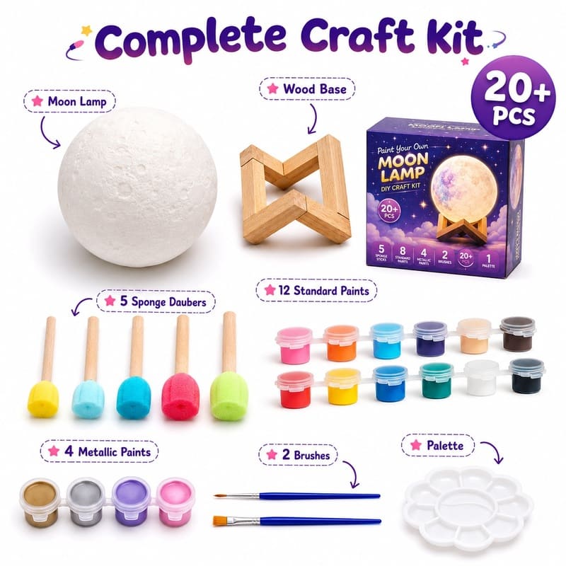 Paint your own galaxy moon lamp kit for kids – wholesale oem/odm craft gift set size reference