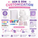 Paint your own unicorn lamp kit for kids – wholesale oem/odm craft gift set wing detail